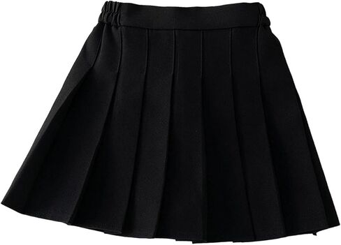 Uniform Skirts for Girls Pleated Elastic Waist A Line Mini Tennis Skirt Uniform Outfits for Kids Size 2-16 Years in Saudi Arabia