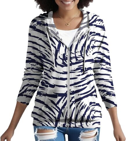 Womens Full Zip Hoodie Lightweight Cotton Blend Sweatshirt Drawstring Hood Casual Jacket With Pockets For Spring Fall in Kuwait