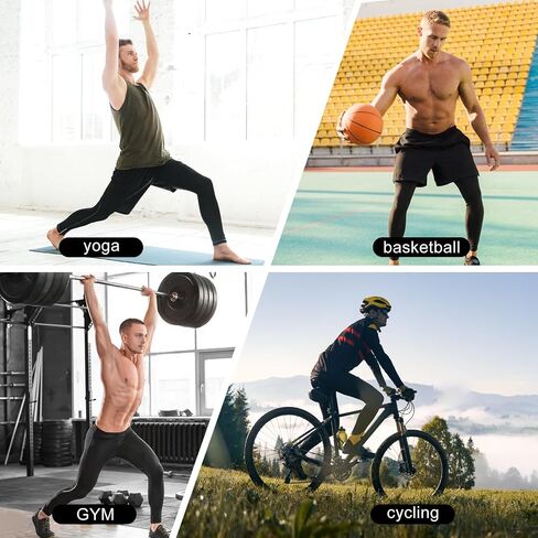 Men's Compression Pants,Breathable Men Running Tights Leggings Athletic Compression Pant Sports Long Pants in Kuwait