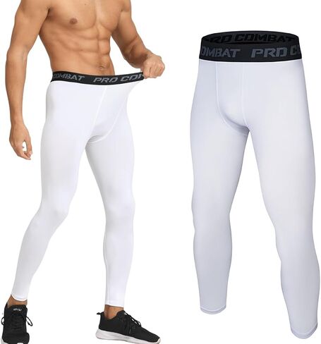Men's Compression Pants,Breathable Men Running Tights Leggings Athletic Compression Pant Sports Long Pants in Kuwait