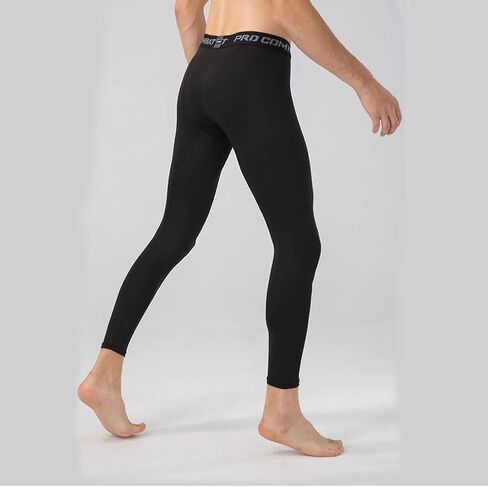 Men's Compression Pants,Breathable Men Running Tights Leggings Athletic Compression Pant Sports Long Pants in Kuwait