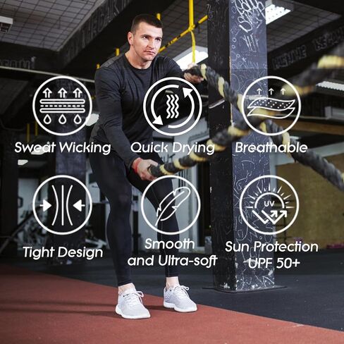 Men's Compression Pants,Breathable Men Running Tights Leggings Athletic Compression Pant Sports Long Pants in Kuwait