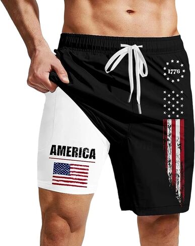 250th Anniversary USA Swim Trunks for Men 4Th of July Independence Day American Flag Print Beach Board Shorts Swimsuit in Kuwait