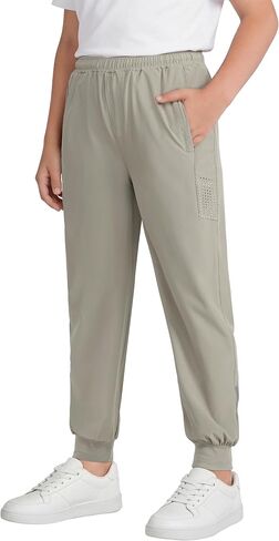 Cooraby Boys Lightweight Jogger Pants Quick Dry Hiking Athletic Pants Youth Kids Active Running Pants in Kuwait