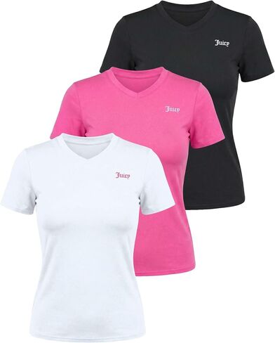 Juicy Couture Women's Short Sleeve V-Neck Athletic T-Shirts – Workout, Fitness, Yoga, Pilates, Gym Activewear in Kuwait