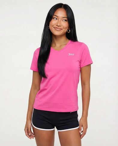 Juicy Couture Women's Short Sleeve V-Neck Athletic T-Shirts – Workout, Fitness, Yoga, Pilates, Gym Activewear in Kuwait