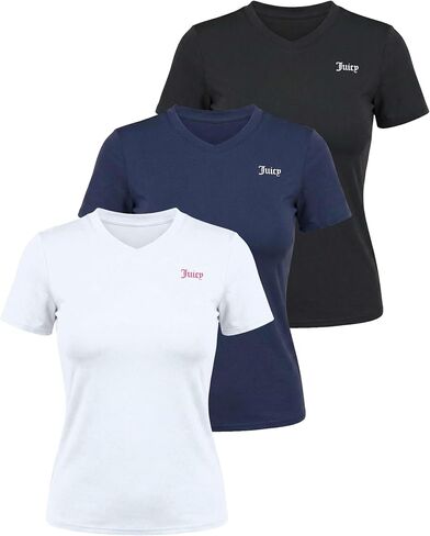 Juicy Couture Women's Short Sleeve V-Neck Athletic T-Shirts – Workout, Fitness, Yoga, Pilates, Gym Activewear in Kuwait