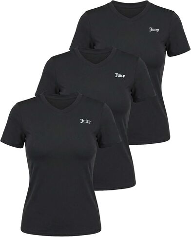 Juicy Couture Women's Short Sleeve V-Neck Athletic T-Shirts – Workout, Fitness, Yoga, Pilates, Gym Activewear in Kuwait