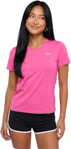 Juicy Couture Women's Short Sleeve V-Neck Athletic T-Shirts – Workout, Fitness, Yoga, Pilates, Gym Activewear in Kuwait