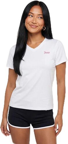 Juicy Couture Women's Short Sleeve V-Neck Athletic T-Shirts – Workout, Fitness, Yoga, Pilates, Gym Activewear in Kuwait