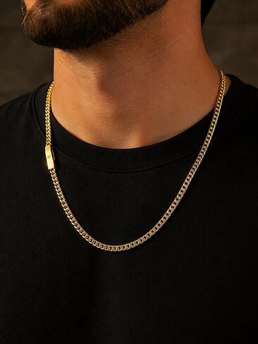 10K Yellow Gold Miami Cuban Link Chain Necklace for Men and Women, 7.5mm Italian Cuban Chain, 26 Inch in Kuwait