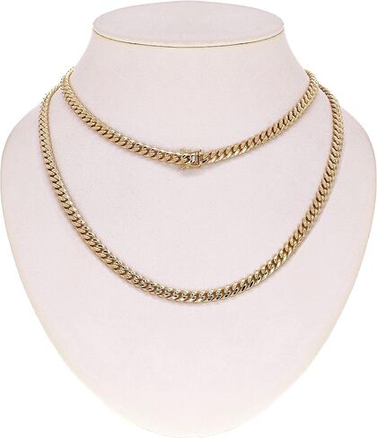 Solid 14k Gold Cuban Curb Link Chain - Yellow Solid Gold Miami Cuban Link Chain - Mens Jewelry Made with Hypoallergenic Yellow 14 Karat Gold in Kuwait