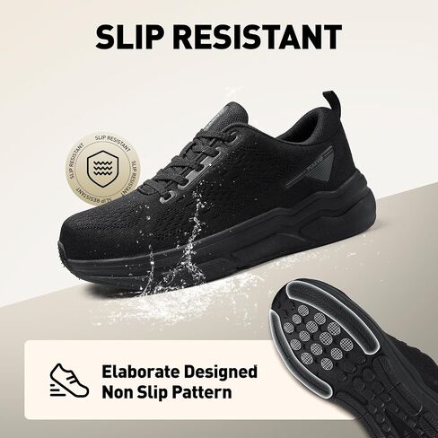 Wide Steel Toe Shoes for Men Orthopedic Safety Shoes with Arch Support, Waterproof Non Slip Work Shoes Comfortable Cushioned Walking Shoes in Saudi Arabia