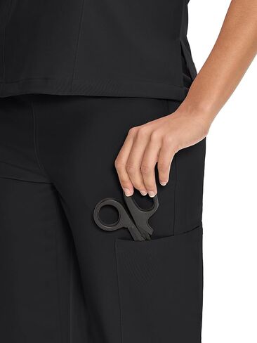 COZYFIT Straight Leg Scrub Pants for Women, Drawstring Soft Stretch, Anti-Wrinkle Women's Scrub Pants with 6 Pockets in Kuwait