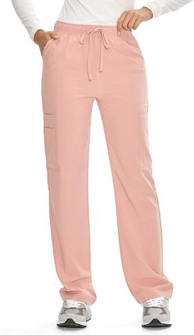 COZYFIT Straight Leg Scrub Pants for Women, Drawstring Soft Stretch, Anti-Wrinkle Women's Scrub Pants with 6 Pockets in Kuwait