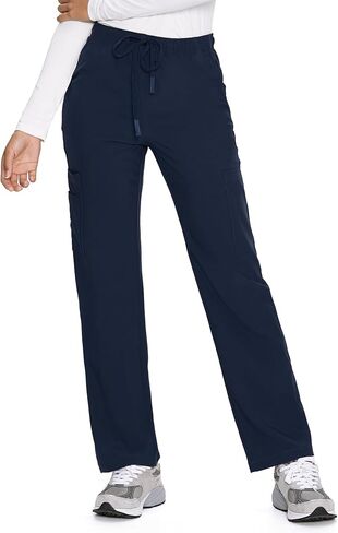 COZYFIT Straight Leg Scrub Pants for Women, Drawstring Soft Stretch, Anti-Wrinkle Women's Scrub Pants with 6 Pockets in Kuwait