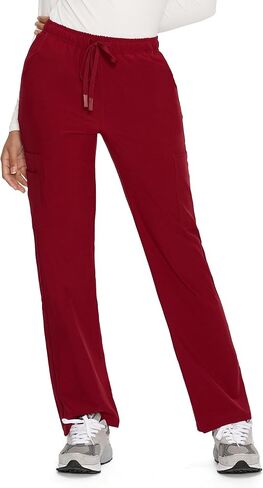 COZYFIT Straight Leg Scrub Pants for Women, Drawstring Soft Stretch, Anti-Wrinkle Women's Scrub Pants with 6 Pockets in Kuwait