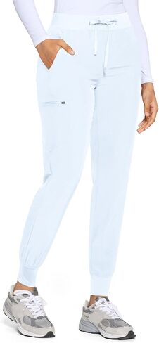 COZYFIT Womens Scrub Pants - Soft Stretch Yoga Style with 5 Pockets, Slim Fit Jogger Scrubs Pants for Women in Kuwait
