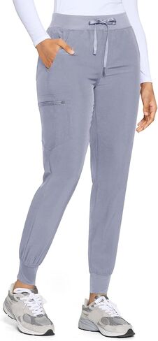 COZYFIT Womens Scrub Pants - Soft Stretch Yoga Style with 5 Pockets, Slim Fit Jogger Scrubs Pants for Women in Kuwait