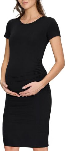 Women's Maternity Dress Short Sleeve Ruched Pregnancy Summer Dresses in Saudi Arabia