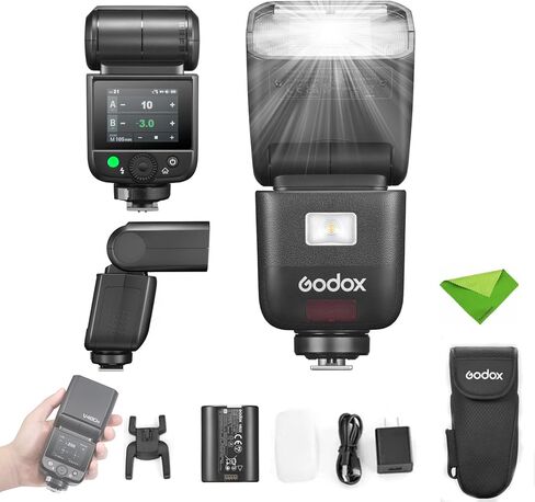 Godox V480 C V480-C TTL Flash لكاميرات Canon ، GN50 1/8000 HSS ، 650 Flah Flow Flash ، وقت إعادة تدوير 1.7S ، 2.4 جرام لاسلكي ، ضوء النمذجة المدمجة ، 7.2 فولت/2200 مللي أمبير في الساعة. in Kuwait