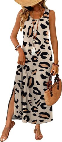 WIHOLL Maxi Dress Summer Dresses 2026 Beach Vacation Clothes Sleeveless Sundresses with Pockets Boho S-3XL in Kuwait