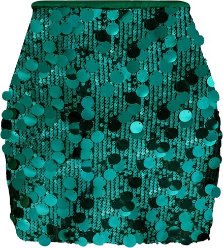 Women Sequin Mini Skirt Sexy Sparkle Waist Elastic Stretch Night Out Party Club Short Skirts in Saudi Arabia
