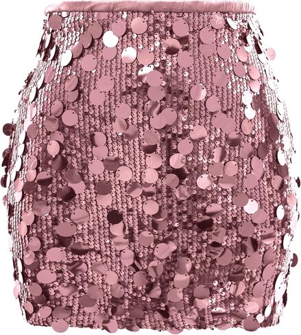 Women Sequin Mini Skirt Sexy Sparkle Waist Elastic Stretch Night Out Party Club Short Skirts in Saudi Arabia