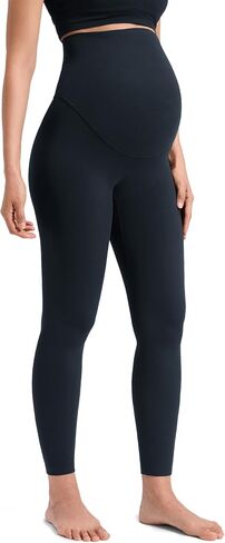 CRZ YOGA Softretch Maternity No Front Seam Leggings 25" - Workout Yoga Casual Womens Pregnancy Pants Over The Belly in Kuwait