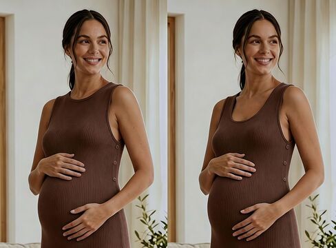 2026 Summer Maternity Dress Sleeveless Rib Knit Nursing Dress with Side Buttons–Nursing Friendly in Kuwait