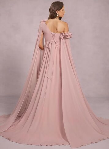 One Shoulder Maternity Photoshoot Dress Chiffon Baby Shower Pregnancy Gown in Kuwait