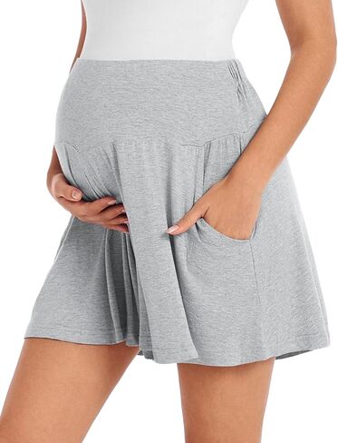 Maternity Shorts for Women Bamboo Viscose Summer Pregnancy Shorts Loose Comfy Lounge Pajama Bottoms with Pockets in Saudi Arabia
