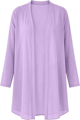 Women 3/4 Sleeve Open Front Chiffon Cardigan Lightweight Casual Sheer Kimono Cardigans Ladies Thin Swimsuit Coverups in Kuwait