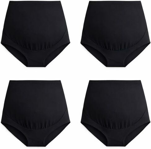 Mama Cotton Women's Over The Bump Maternity Briefs, High Waist, Cotton, Adjustable Waistband, Multi-Pack in Saudi Arabia