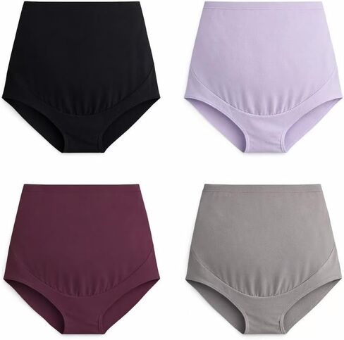 Mama Cotton Women's Over The Bump Maternity Briefs, High Waist, Cotton, Adjustable Waistband, Multi-Pack in Saudi Arabia