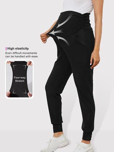 PARNIXS Maternity Two-Piece Set Basic Stretch Design with Pockets Soft Leggings for Active Moms Yoga Pants - Year-Round Wear in Saudi Arabia