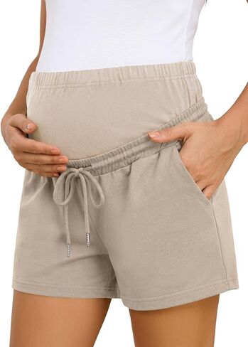 BLENCOT Women's Maternity Shorts Comfy Casual Adjustable Strap Lounge Shorts with Pockets Pregnancy Clothes in Kuwait