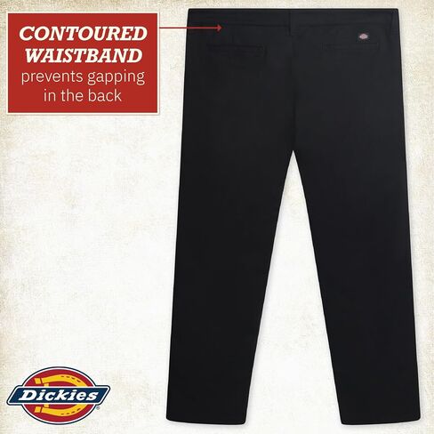 Dickies Womens Plus Size Work Pants - Mid Rise Slim Fit Bootcut Leg Workwear Casual Trousers for Women-Size Up for Ideal Fit in Kuwait