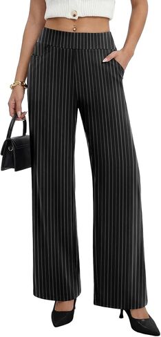 Sampeel Womens Dress Pants Stretchy Work Wide Leg Trousers Business Casual Office Slacks in Kuwait