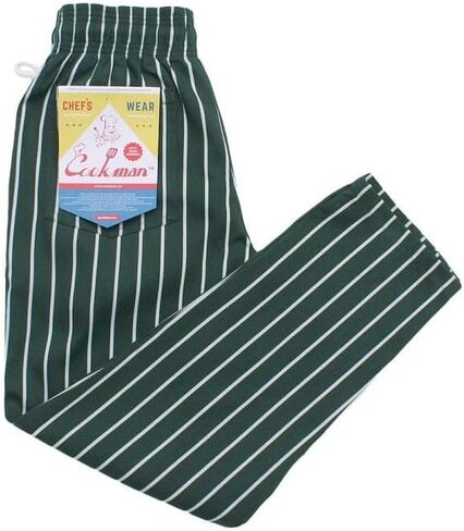 COOKMAN Chef Pants - Stripe : Dark Green in Kuwait