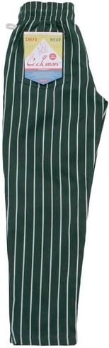 COOKMAN Chef Pants - Stripe : Dark Green in Kuwait