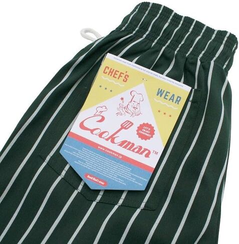 COOKMAN Chef Pants - Stripe : Dark Green in Kuwait