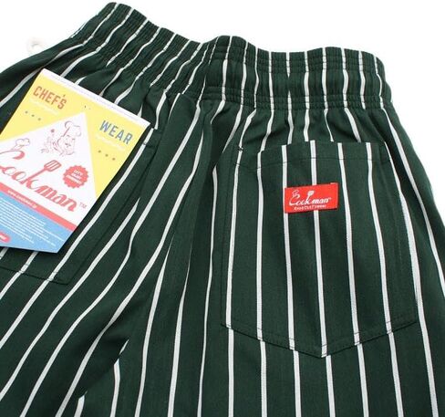 COOKMAN Chef Pants - Stripe : Dark Green in Kuwait