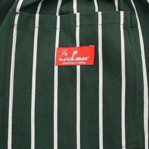 COOKMAN Chef Pants - Stripe : Dark Green in Kuwait