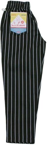 COOKMAN Chef Pants - Stripe : Black in Kuwait
