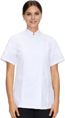 Chef Coat for Women Short Sleeve Chef Jacket Uniform for Kitchen Restaurant in Kuwait