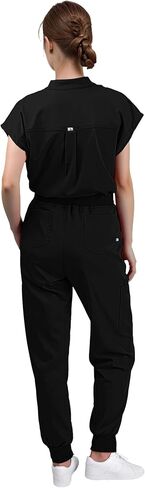 Scrubs for Women Set - Sleeveless Stand-Up Collar Scrub Top and Tapered Jogger Pants, 8-Pocket Work Uniform in Saudi Arabia