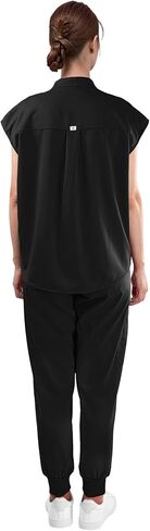 Scrubs for Women Set - Sleeveless Stand-Up Collar Scrub Top and Tapered Jogger Pants, 8-Pocket Work Uniform in Saudi Arabia