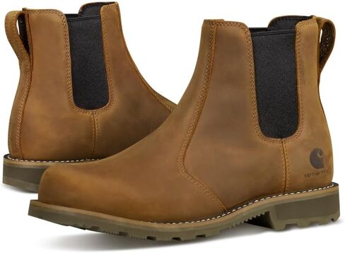 حذاء عمل تشيلسي فرونتير نسائي من Carhartt ذو مقدمة ناعمة - مقاوم للماء، نعل خارجي مطاطي مقاوم للانزلاق، وسادة قدم مبطنة in Kuwait