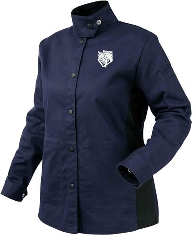 Black Stallion (JF1015 AngelFire Women's Welding Jacket, 9 oz Flame Resistant Cotton, Welder's Collar, Adjustable Cuffs in Saudi Arabia